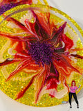 Flower Coaster - Yellow Glitter