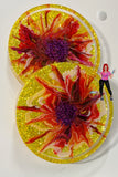 Flower Coaster - Yellow Glitter