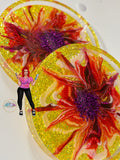 Flower Coaster - Yellow Glitter