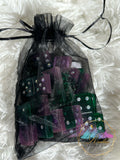 Green & Purple Rhinestone Dominoes