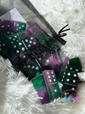 Green & Purple Rhinestone Dominoes